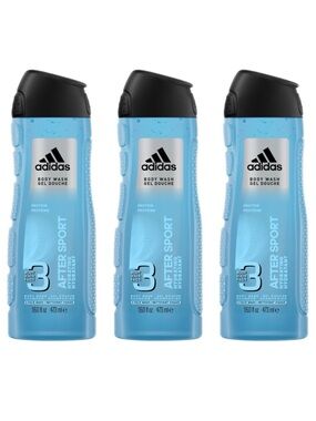 ADIDAS AFTER SPORT 3-IN-1 BODY WASH 473ML X3 - BRAND NEW